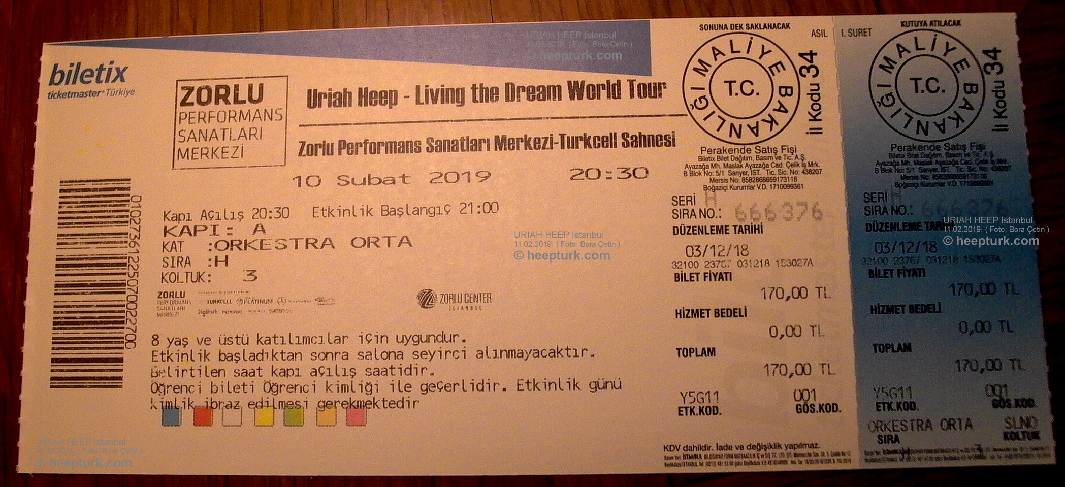 Uriah Heep İstanbul 2019 BC Ticket